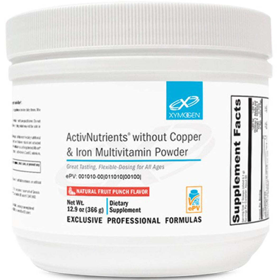 XYMOGEN®, ActivNutrients® without Copper & Iron Multivitamin Powder Fruit Punch 60 Servings